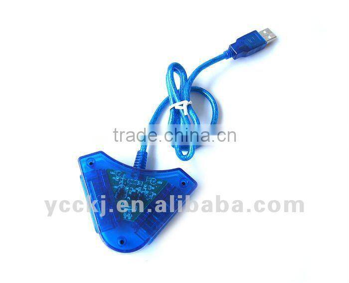 Blue USB Controller Adapter For PS2