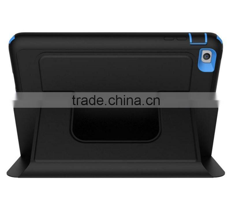 For iPad mini 4 shockproof rubber rotated foldable stand folio cover case