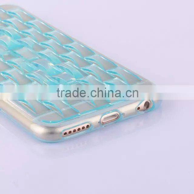Water wave ice engraving style clear crystal case for iPhone 6 ultralslim soft rubber stand back cover