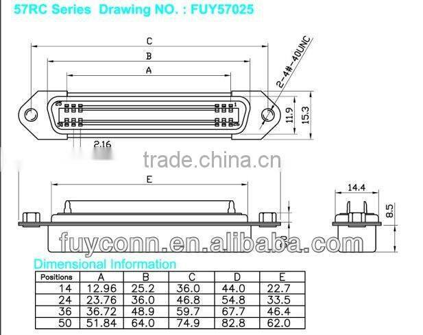 2.16mm Champ Female socket Header solder type connector with Hex Head Nuts