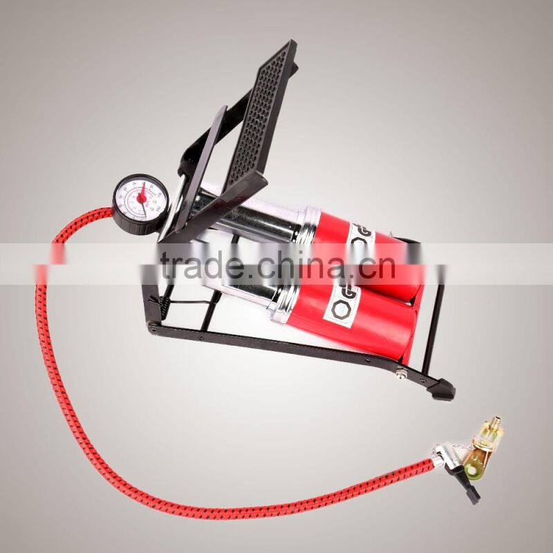 high pressure double barrel with gauge JL9206 for Car and Motor foot air pump