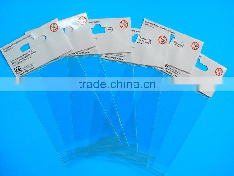 YASON bopp plastic header card bag customized cpp header a4 package bag opp header bag