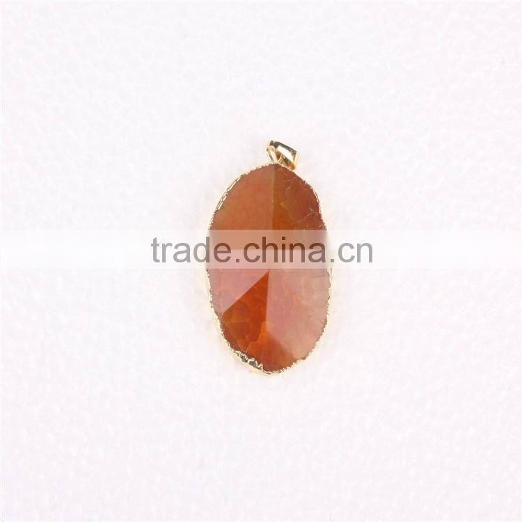 Golden Electroformed Edge Dyed Colors owl Drusy Agate Druzy Pendant Bead necklace--OEM welcome