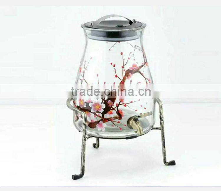 cheap price Big size drinking glass container with tap