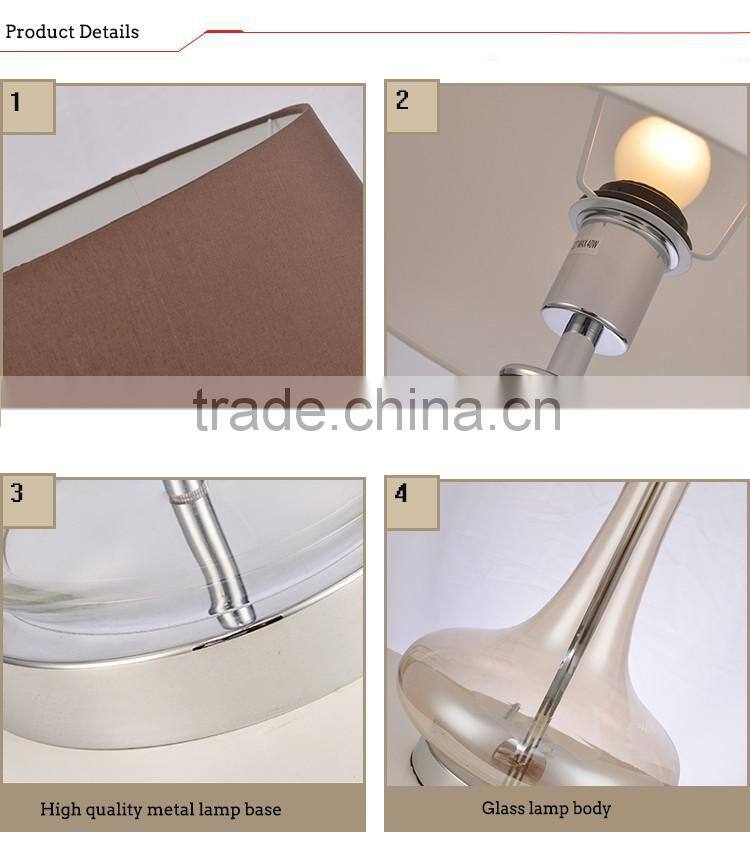 Zhongshan Modern decorative glass fancy horn iron vase base study table lamp for living room