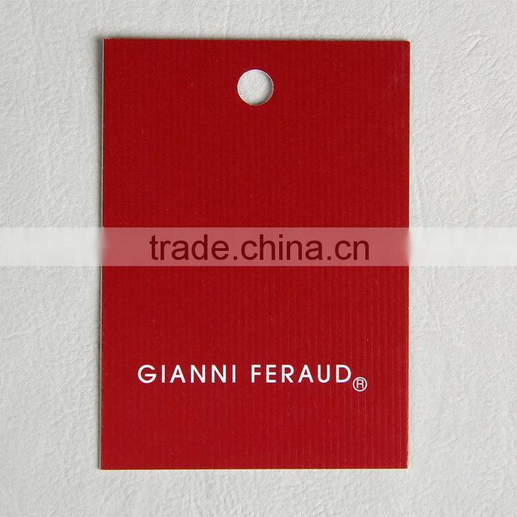 coated art paper hang tag with embossing vertical stripes for ladies underwear