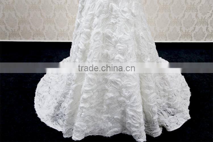 New 2016 Off Shoulder Elegant Lace Mermaid Guangzhou Wedding Dress