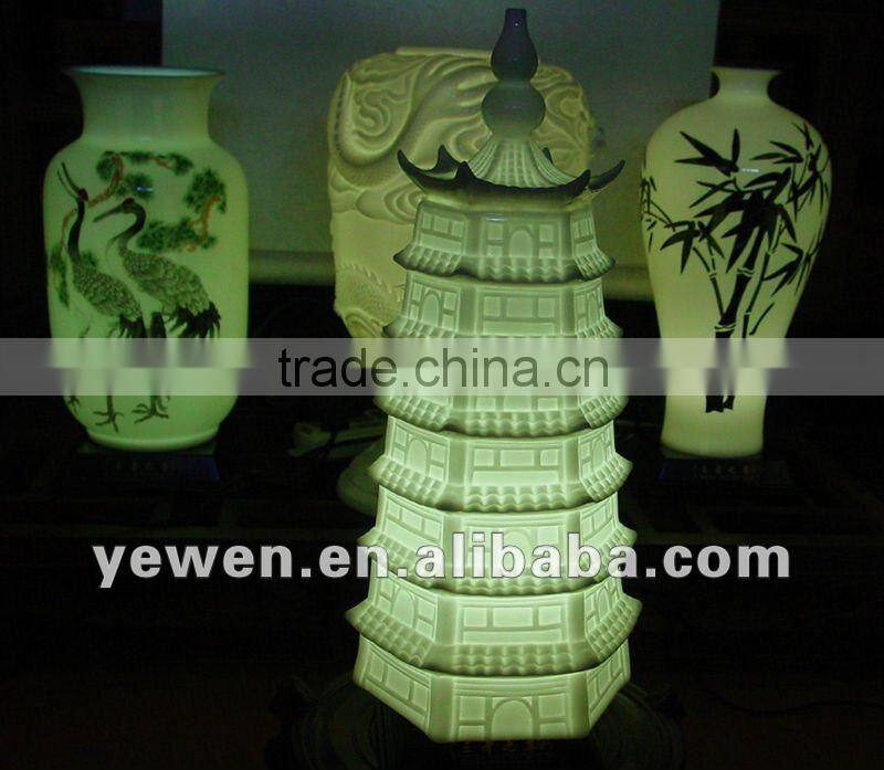 ceramic lamp, house lamp, glittering and translucent