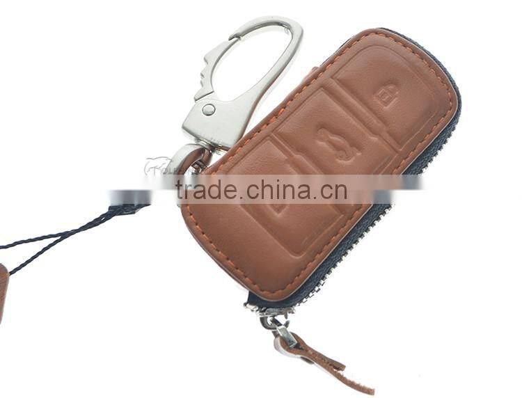 Car Genuine Leather Key Cover Case 3 button Smart For Volkswagen VW Jetta MK6 Tiguan Passat Golf POLO CC 012