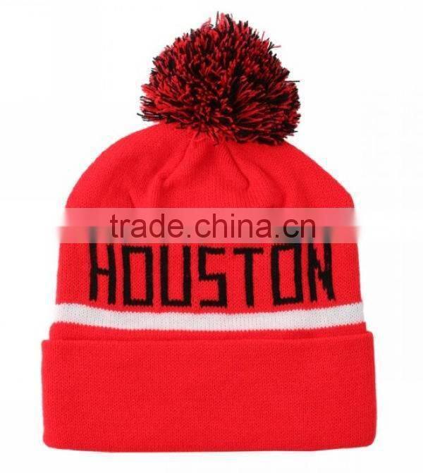 2014 Wholesale headwear oem beanie hats with pompom