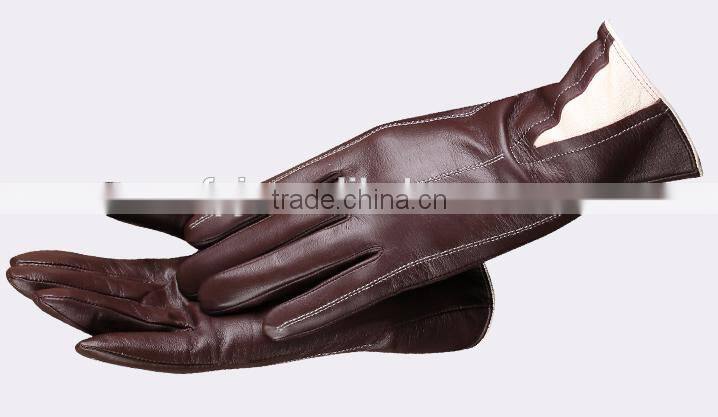 2016 new style women dress thin sheep skin leather gloves in china