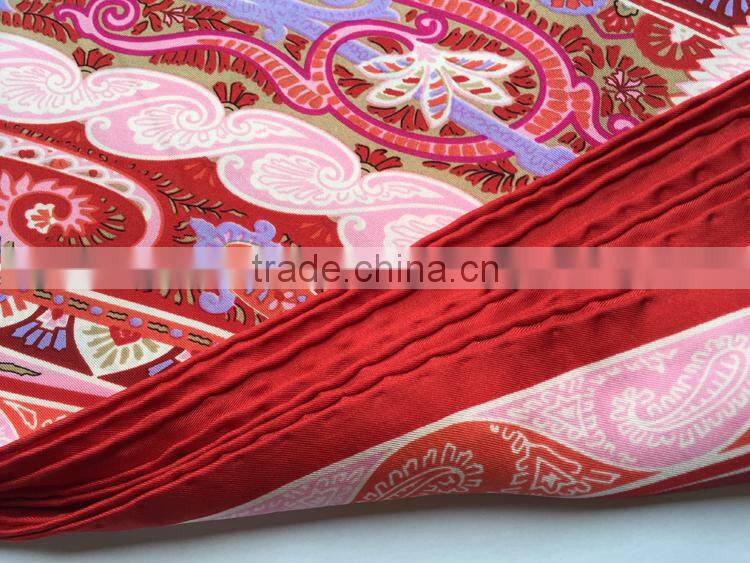New Product Factory Direct Ladies Twill Silk Scarf Custom Printing