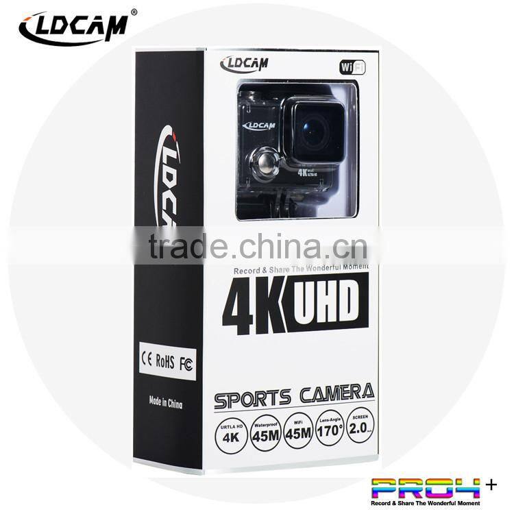 Drop shipping LDCAM pro4+ WIFI 4k Ultra HD action camera 45m waterproof with waterproof case