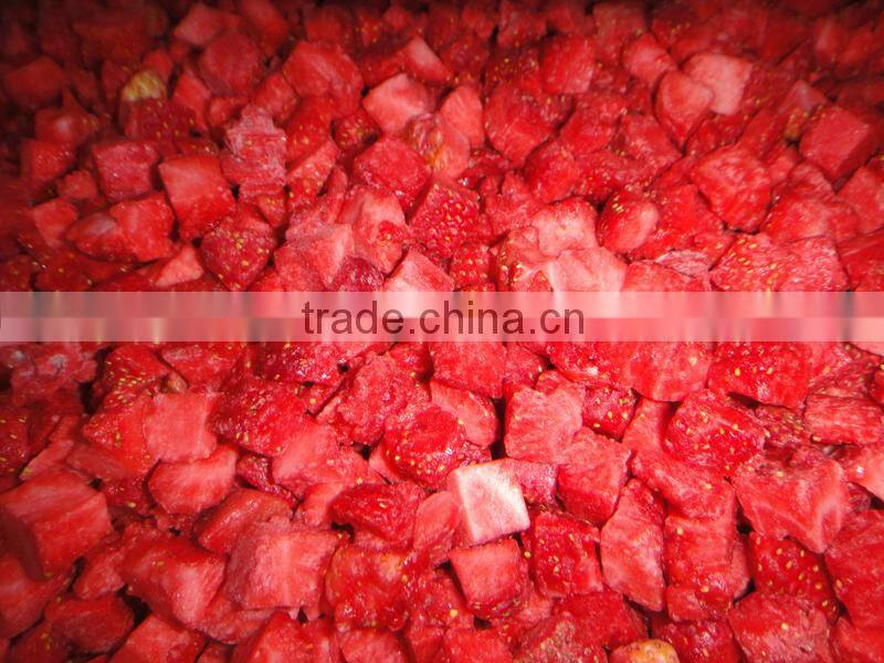 Frozen IQF strawberry dices