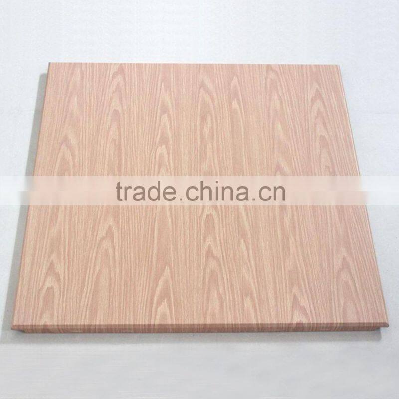 600 * 600mm Wood Grain Suspended Aluminum Ceiling Open Frame Ceiling Clip In Ceiling Tile