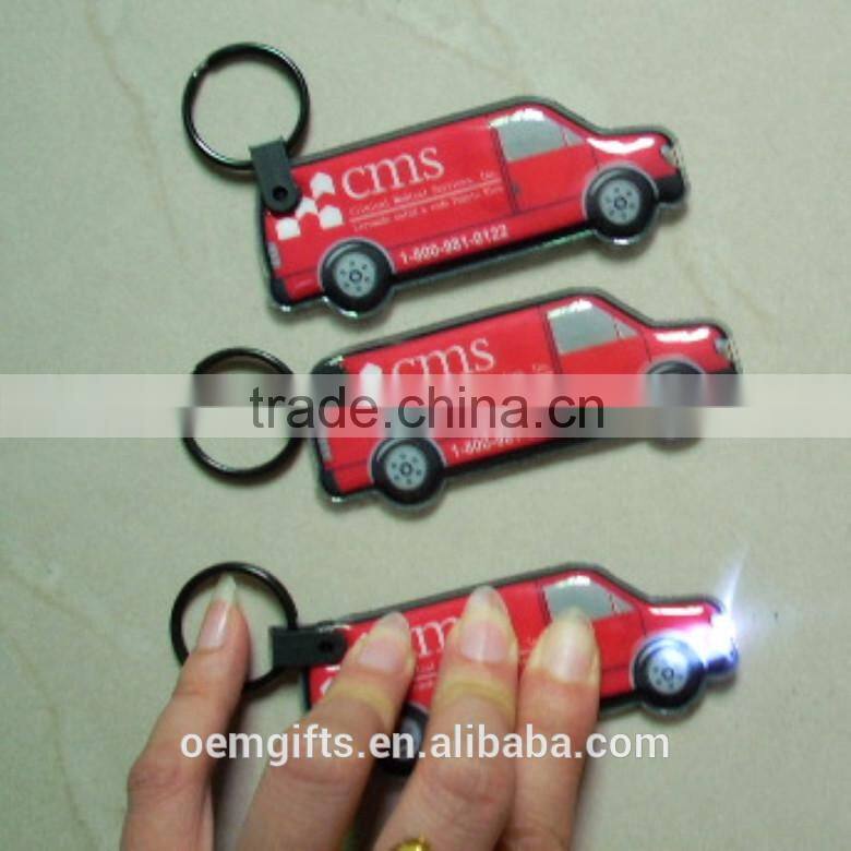 Nice Car Shaped LED PVC Torch Keychain