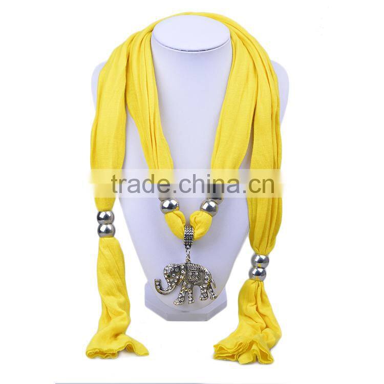 2016 Spring women new design jeweled scarf with pendant