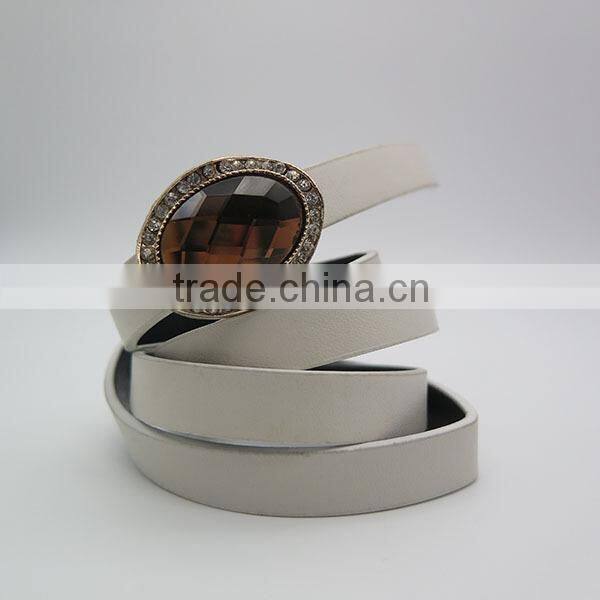 Skinny belt with diamonds and glass for women