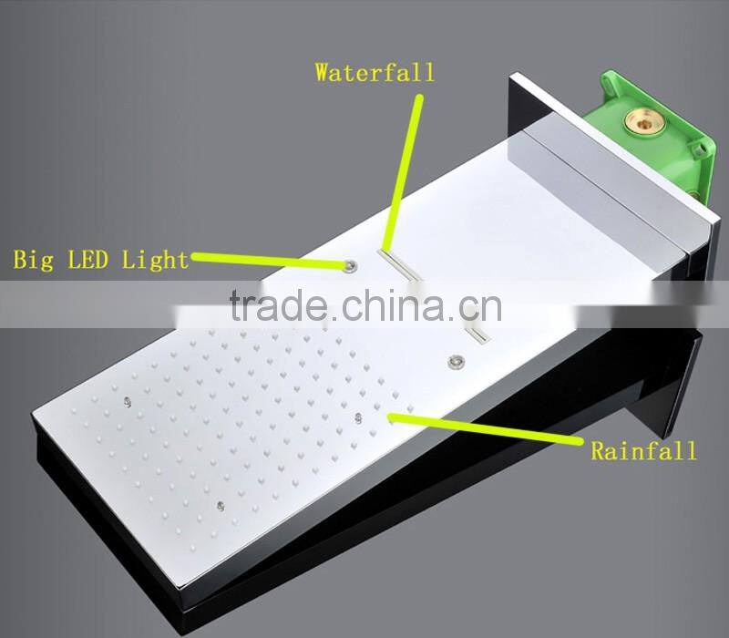 Luxury modern embedded ceiling bathroom accessories LED rain shower set thermostatic mixer bathroom showers LED water faucet