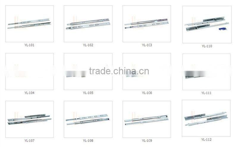 Drawer Runners Hydraulic Soft Close Damper Drawer Slides 3 section 10"-22" Black