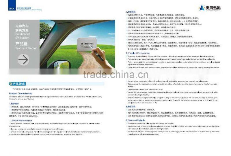 high qulity electric vehicle recharge battery 6EVF(J)135AH