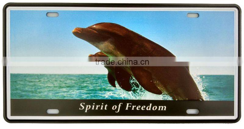 Metal wall art decoration embossed license plate