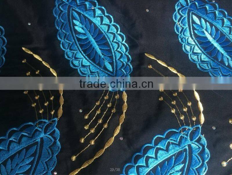 Hot sell royal blue African french Swiss Voile Lace Fabric in stock