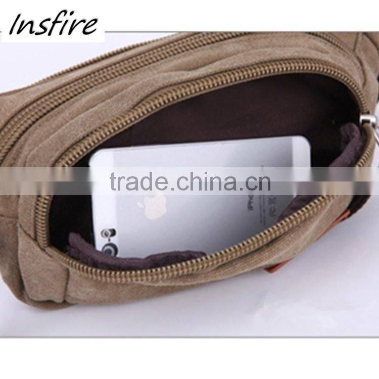 2016 outdoor waist bag fashionable classical canvas waist leg bag