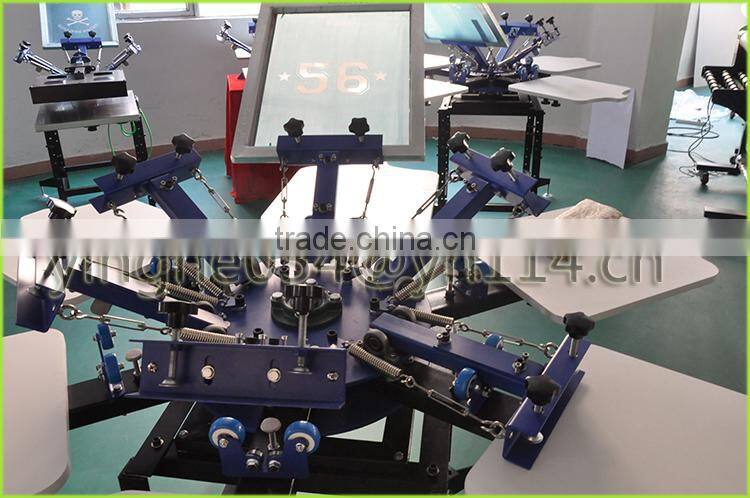 2015 new Manual 6 color 6 sation t-shirts screen printing machine/t shirt silk screen printing machine manual&textile printing m