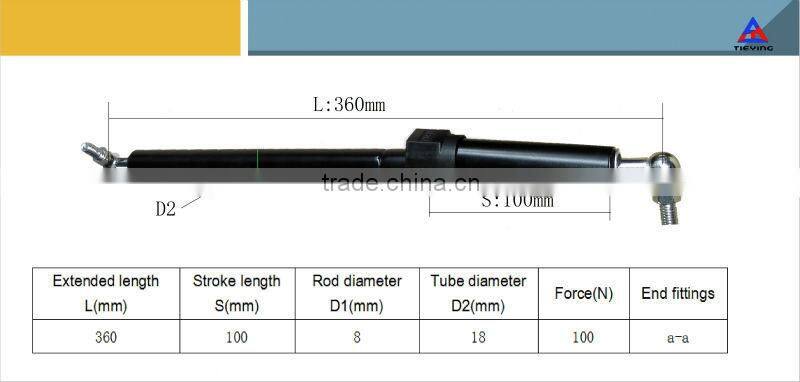 Nitrogen gas spring with safety lock YQ8/18-100-360(a-a)100