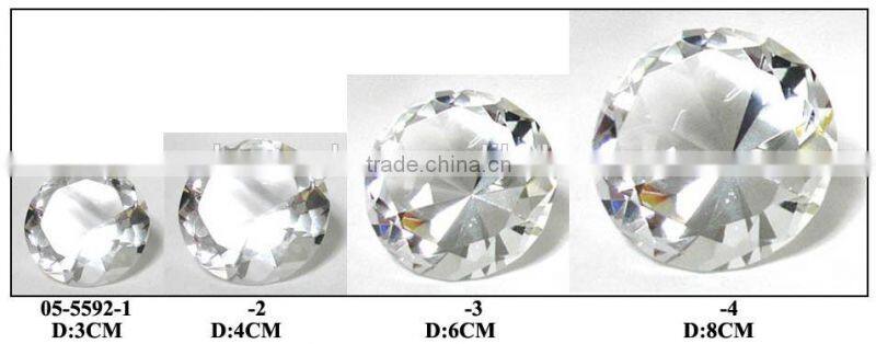 (05-5592)diamond shape glass decoration crystal craft