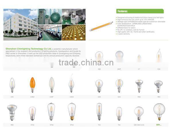 Warm white filament lighting 360 beam angle tube led lamps light