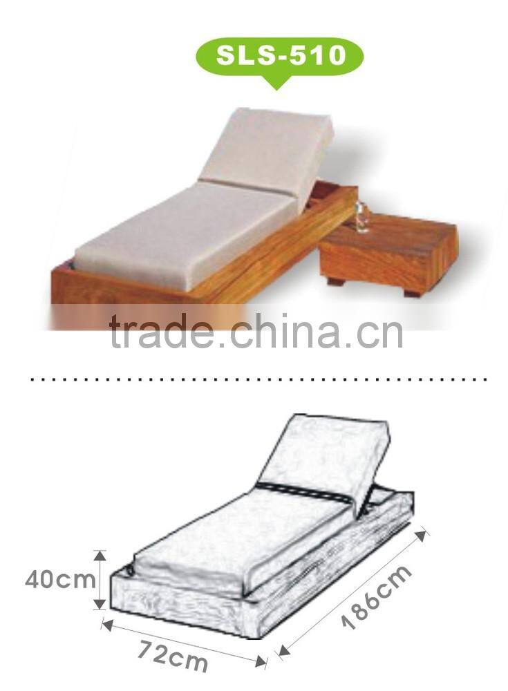 Outdoor Modern wooden Bed Beach Sun Bed For Sale sls-338