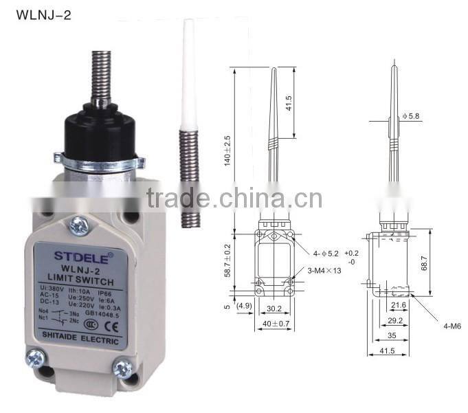 IP66 stainless steel roller plastic rod cover omron limit switch WLNJ-2