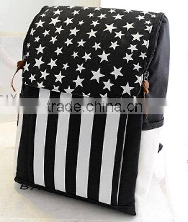 Brand designer european backpack;New francy college union flag strip backpack;