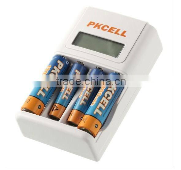 best selling 4 slot Ni-MH/Cd standard battery charger with pkcell brand