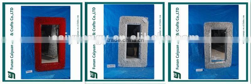 Wooden high wicker framed home decoration handmade mirror design