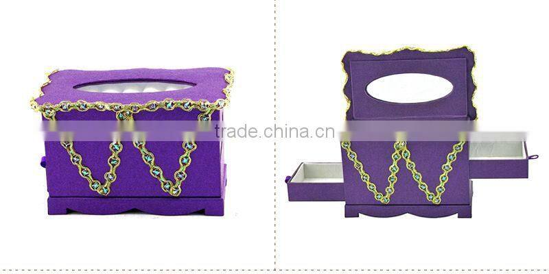 Promotion elegant velvet ring boxes cover with velvet