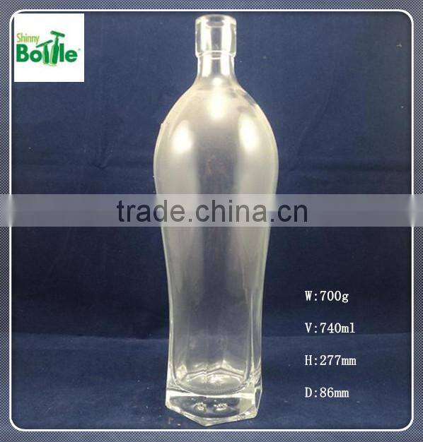 transparent glass wine bottle, spirit bottles, glass bottle wholesale