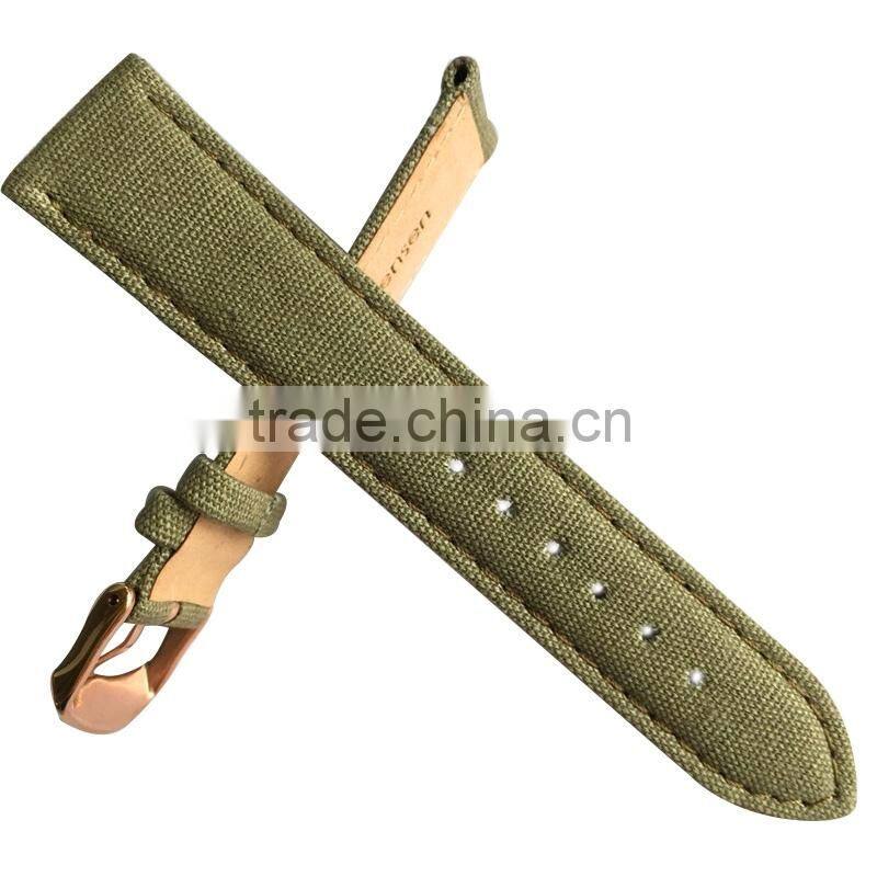 Custom Genuine Leather 28mm Canvas Watch Strap With PAD