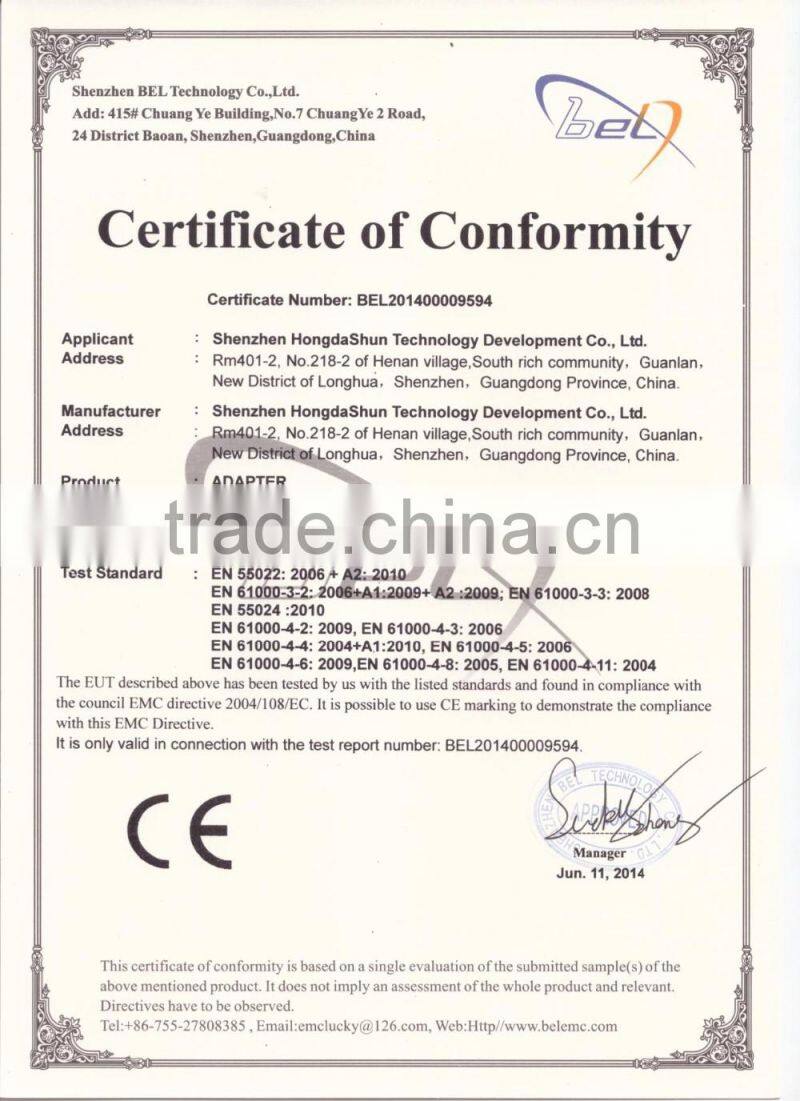 Shen Zhen Factory Wholesale Power Adapter 24V 3A AC Adapter with Round Head with 4 pin for LCD Monitor