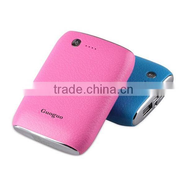 Guoguo led torch dual USB 7800mAh portable max mars power bank for mobile phones