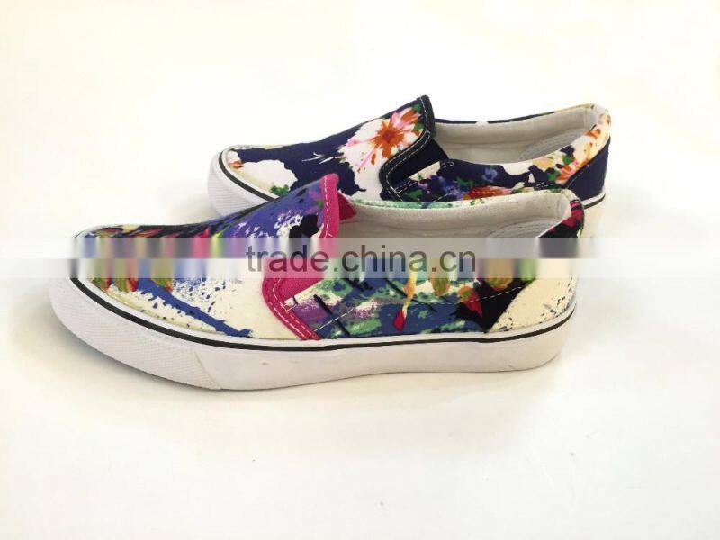 6 colorways slip on vulcanized women sneaker shoe low price china canvas women shoes 2016