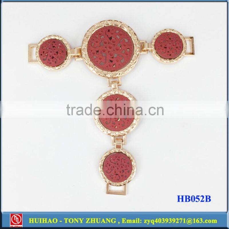 Gold plating metal sandal shoe chain part decoration HB053