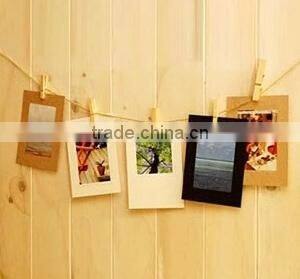 Photo deco Paper frame + Wooden clothespin + Deco string Set_3x5 inch post