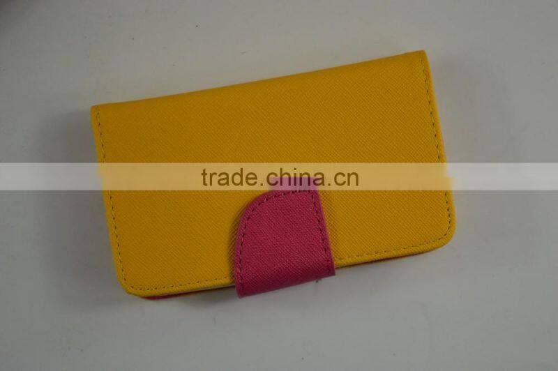 2016 Hot Sales Flip cover PU Leather Cases for iphone6 with TPU Holder, Two Card Slots and Stand Funtion