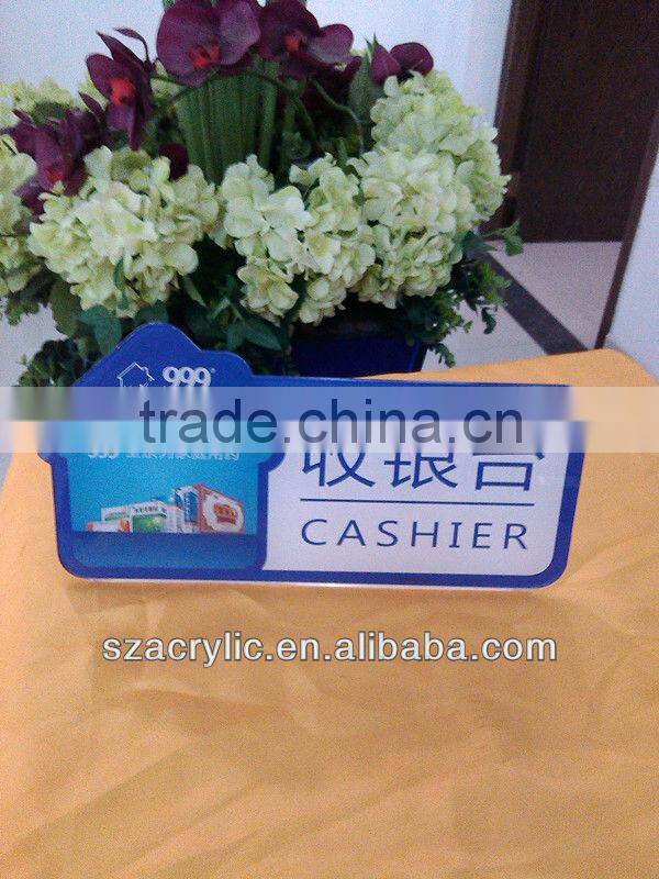 custom desktop adhesive sticker acrylic sign stand