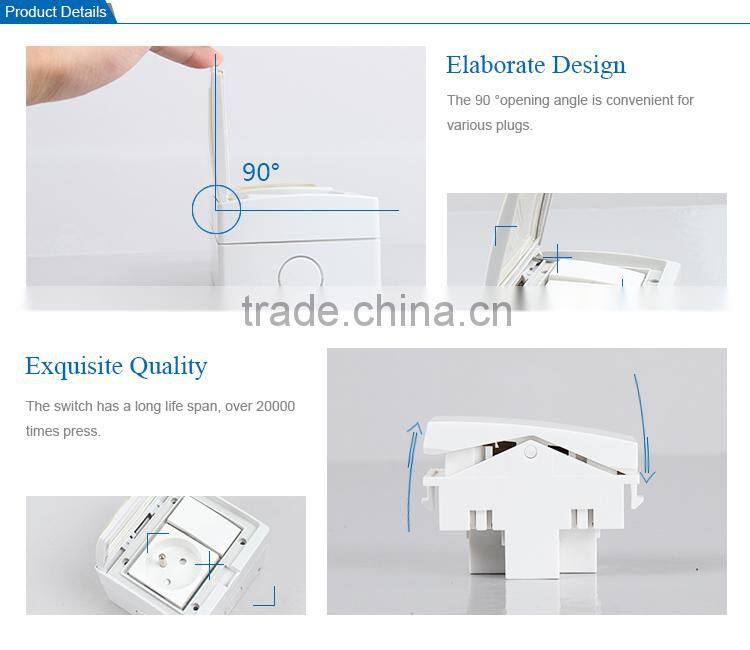 One-position Switch with One French Style Socket Wall Socket Switch