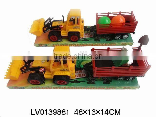 Hot-selling plastic trailer truck toy,farm toy tractors for kids