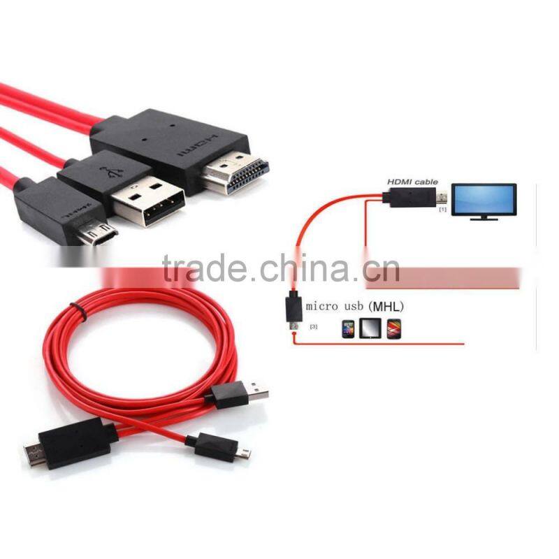 MHL Micro USB to HD MI 1080P HDTV Cable Adapter for Samsung Galaxy S5 Note3 New